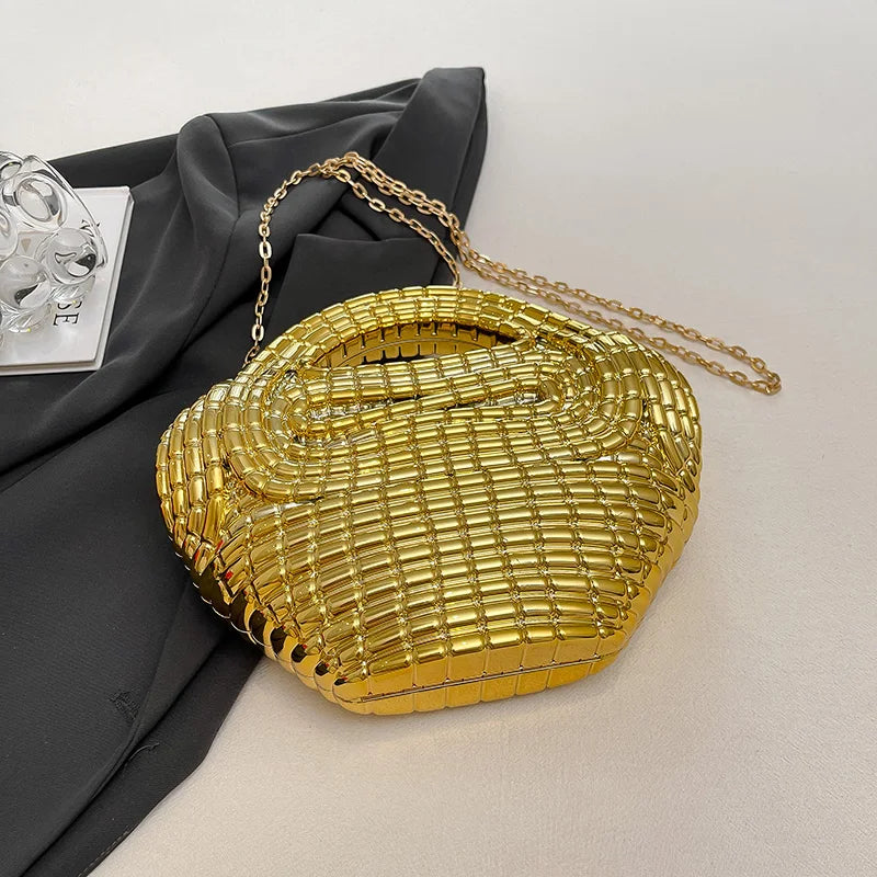 Metallic Acrylic Woven Handbag