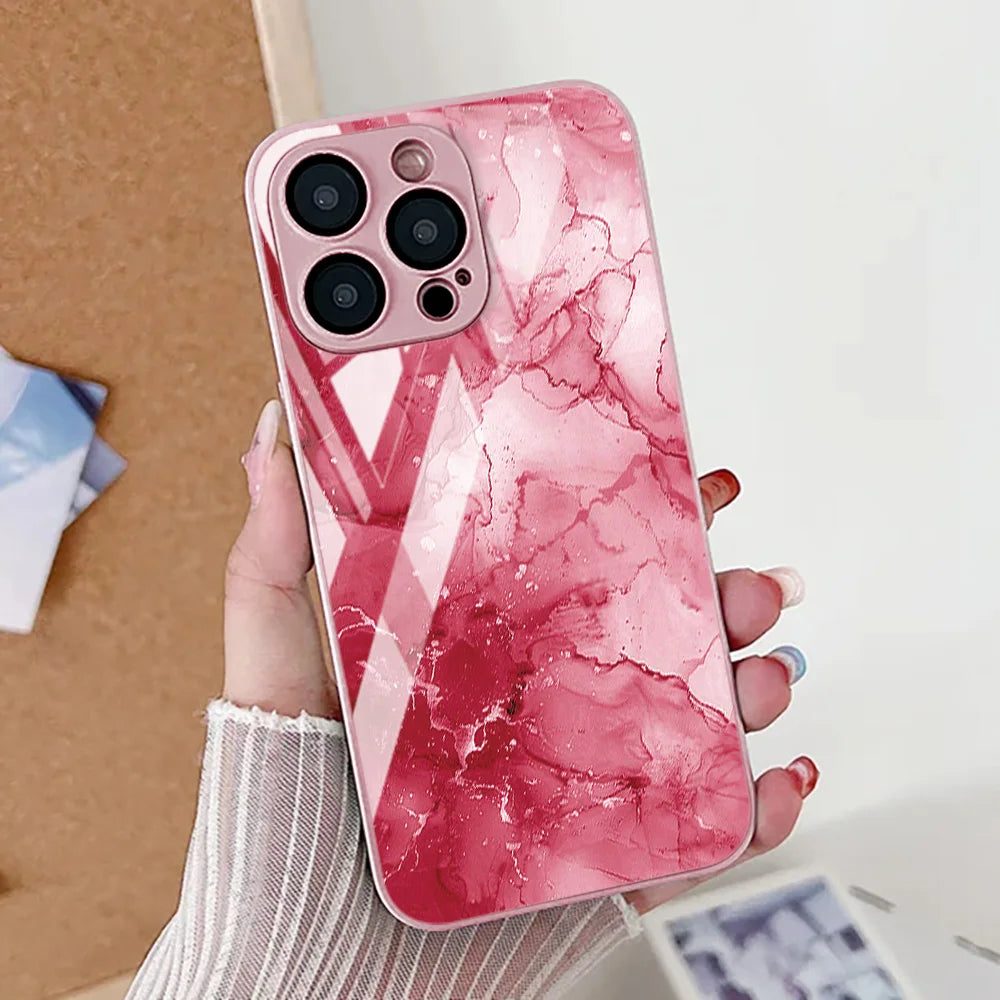 iPhone Case Marble Silicone Red