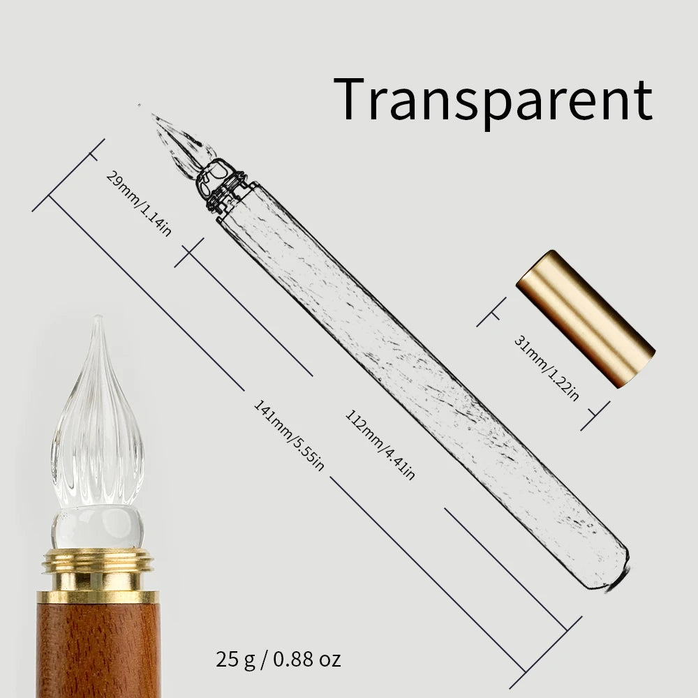 SeamiArt Wood Handle Glass Dip Pen