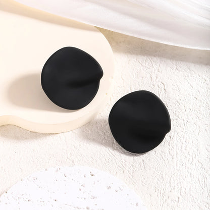 Candy Colored Button Shape Round Acrylic Earrings