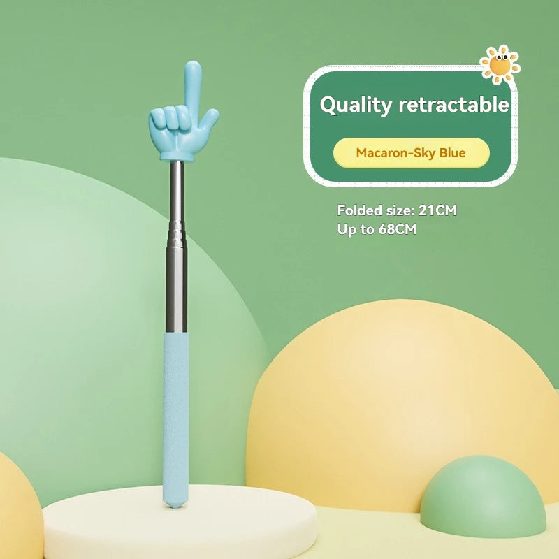 Stainless Steel Telescopic Teaching Pointer with Finger Tip