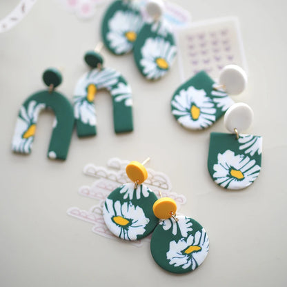 Flower Abstract Art Deco Pattern Earrings
