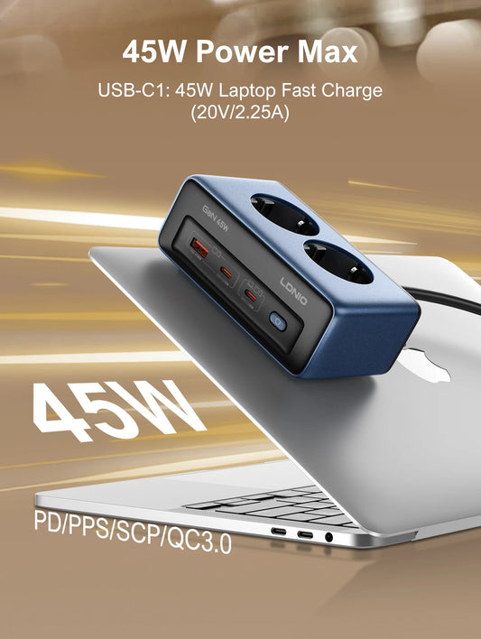 45W USB-C Fast Charging Power Strip