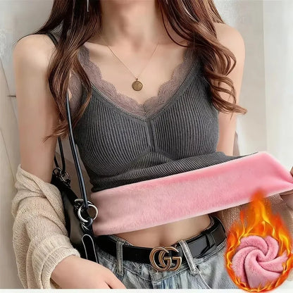 Women’s Thermal Lace Vest with Padded Bra
