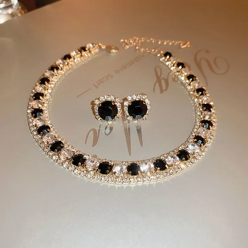 Colorful Crystal Necklace & Earring Set