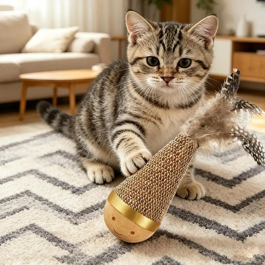 Feather Tumbler Interactive Cat Toy