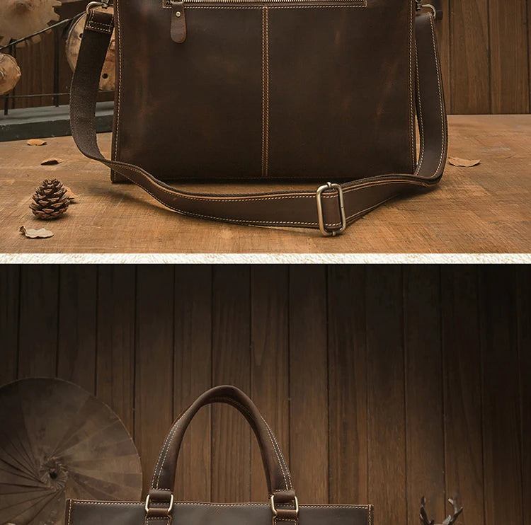 Crazy Horse Leather Handbag