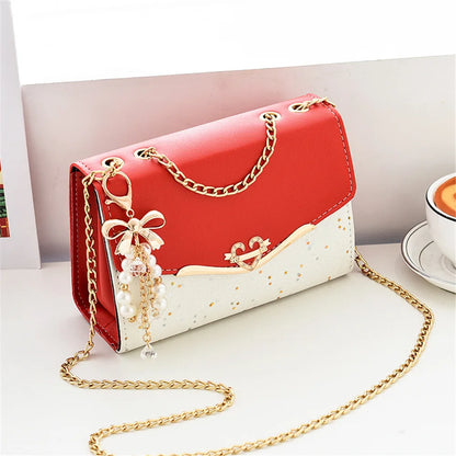 Elegant PU Leather Tassel Crossbody Messenger Bag