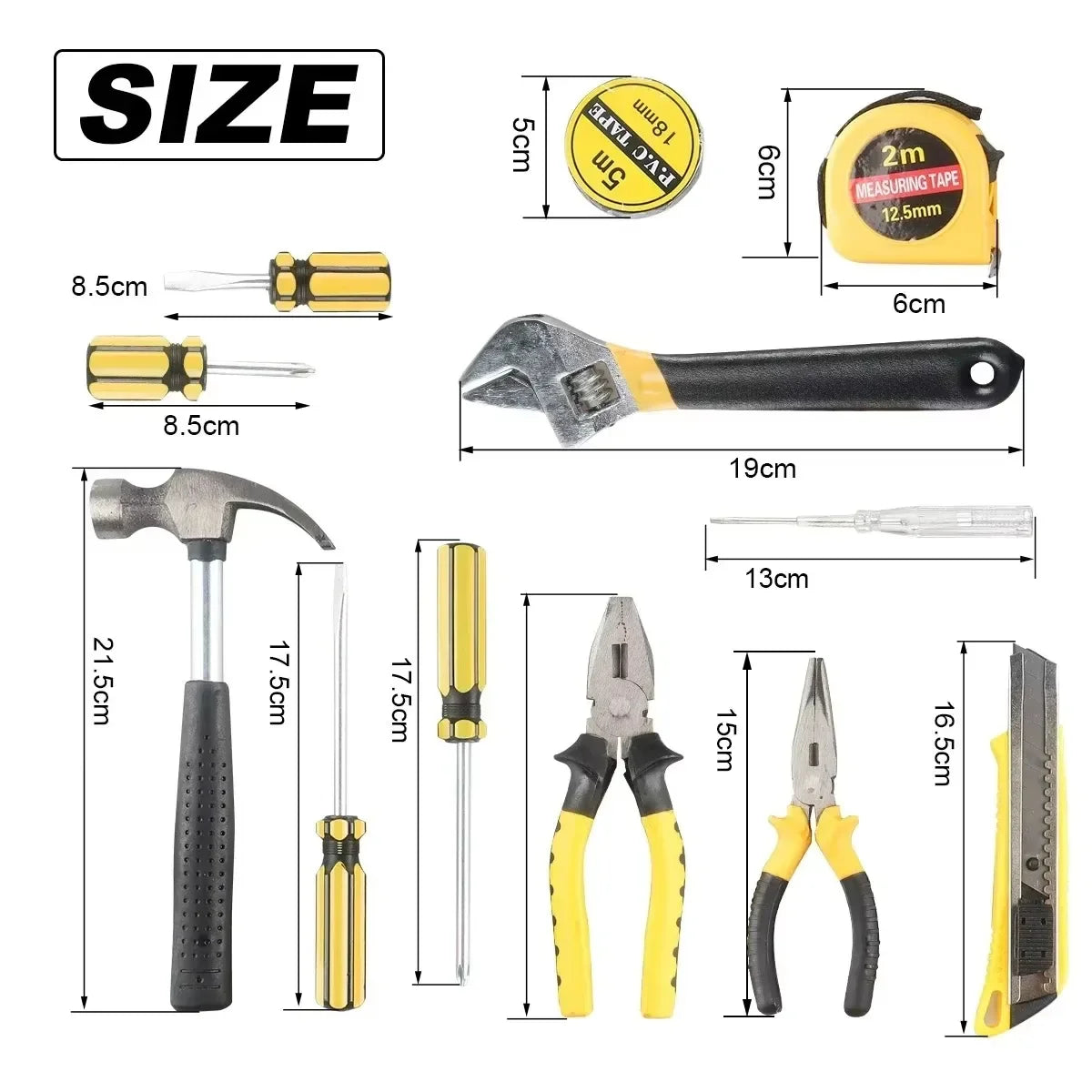 Household Hand Tool Kit with Storage Case
