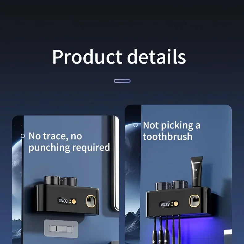 Smart Toothbrush Holder & Toothpaste Dispenser Station