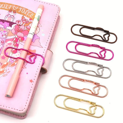 Heart-Shaped Metal Pen Holder Clips