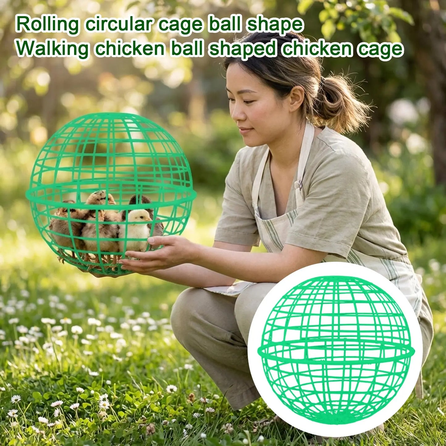 20cm Rollable Chicken Exercise Ball Cage
