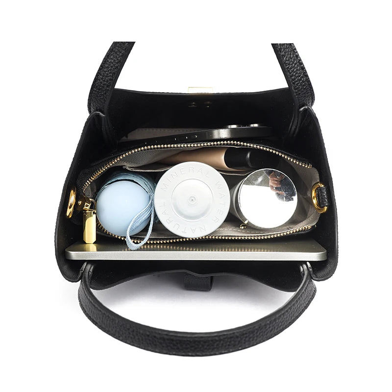 Luxury Cow Leather Messenger Bag with Multiple Compartments