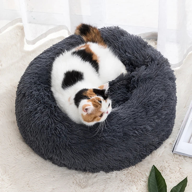 Calming Plush Donut Pet Bed