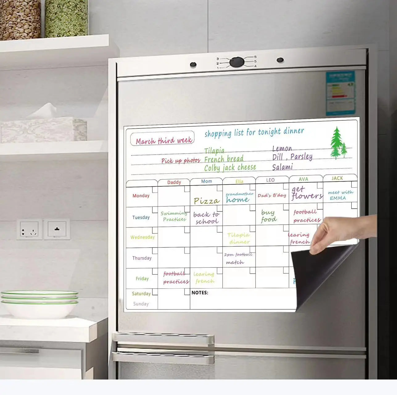 Magnetic Refrigerator Monthly Dry Erase Calendar Planner
