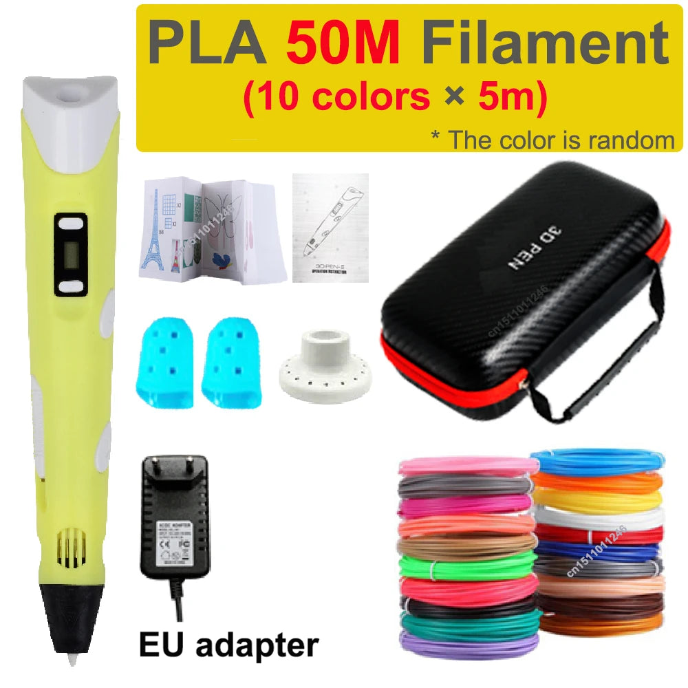 JuniorCare 3D Printing Pen with PLA Filament & Travel Case