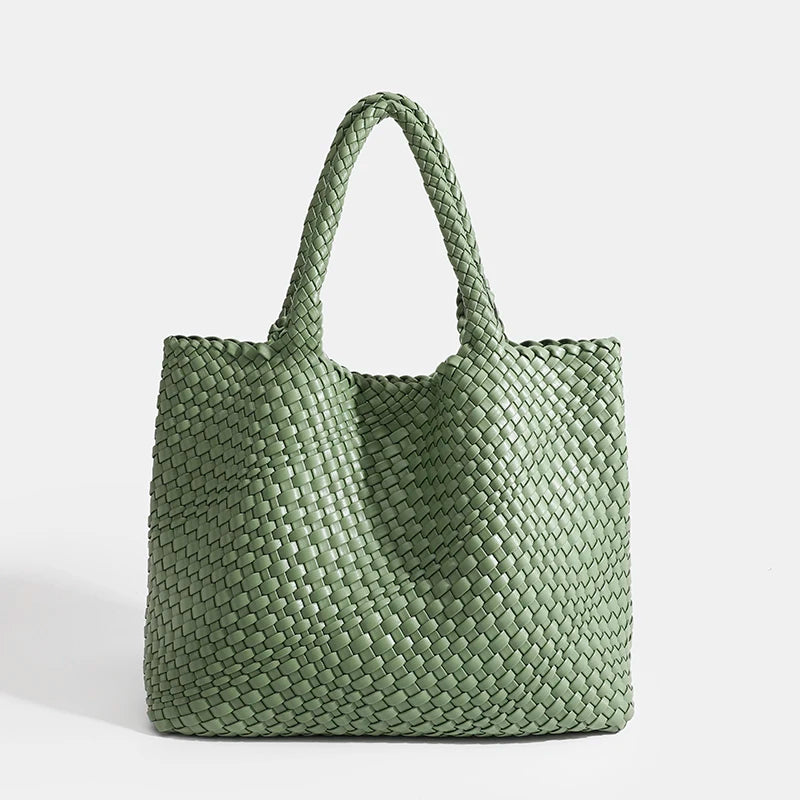 Woven PU Leather Tote Bag with Coin Purse