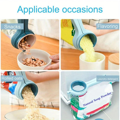 Food Storage Bag Sealing Clip with Pour Spout