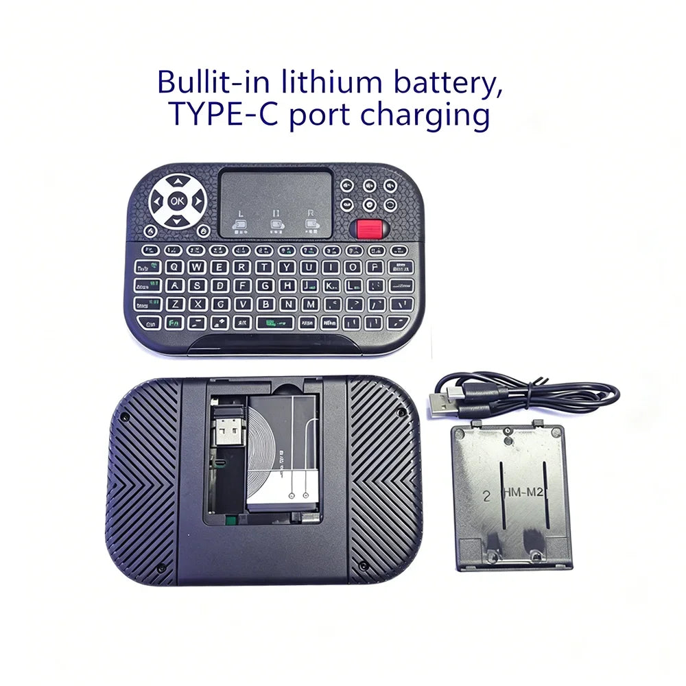 Dual-Mode Bluetooth & 2.4G Mini Keyboard with Touchpad and Scroll Wheel
