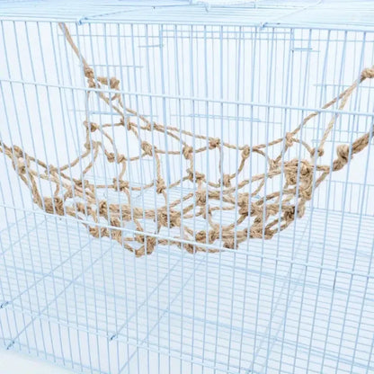 Natural Rope Climbing Net Hammock for Birds & Small Pets