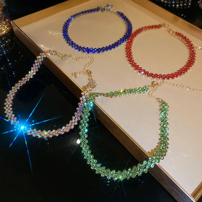 Geometric Rhinestone Crystal Choker Necklace