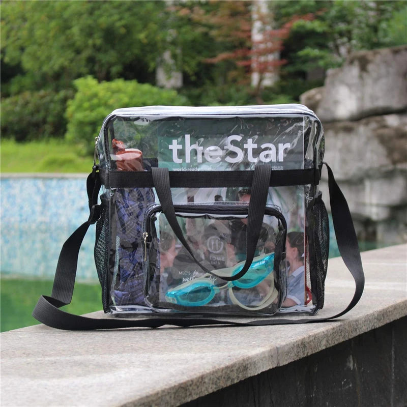 Portable Clear PVC Tote Shoulder Bag