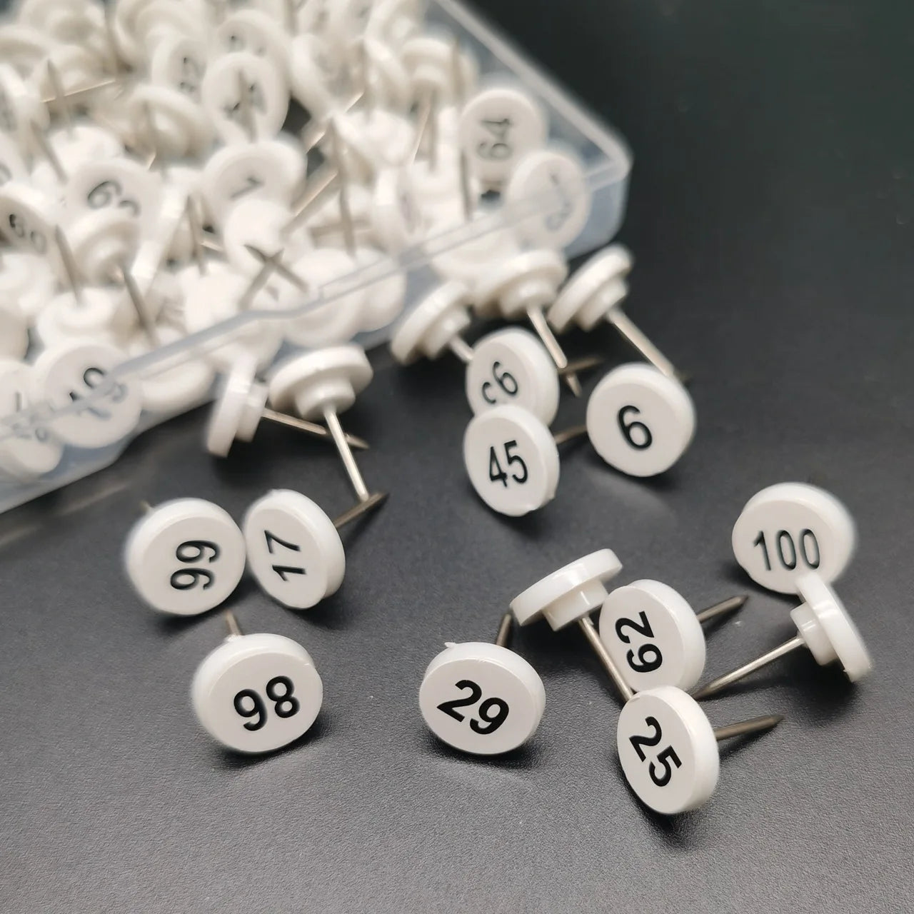 Numbered Round Push Pins for Bulletin Boards