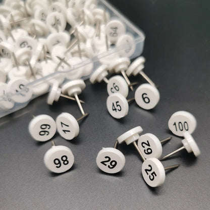 Numbered Round Push Pins for Bulletin Boards