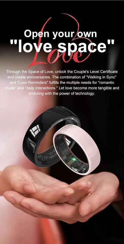 Smart Health Tracking Ring with Charging Case
