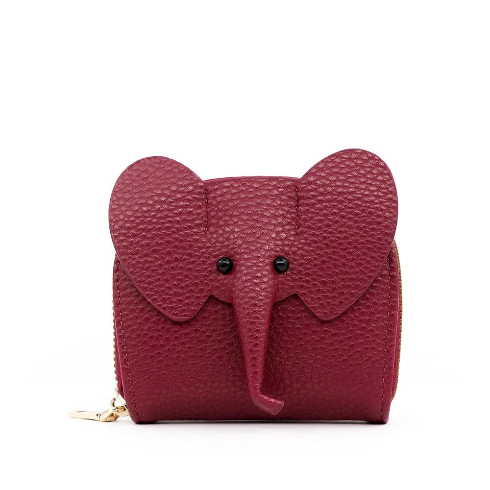 Cute Elephant Women’s Zip Card Wallet