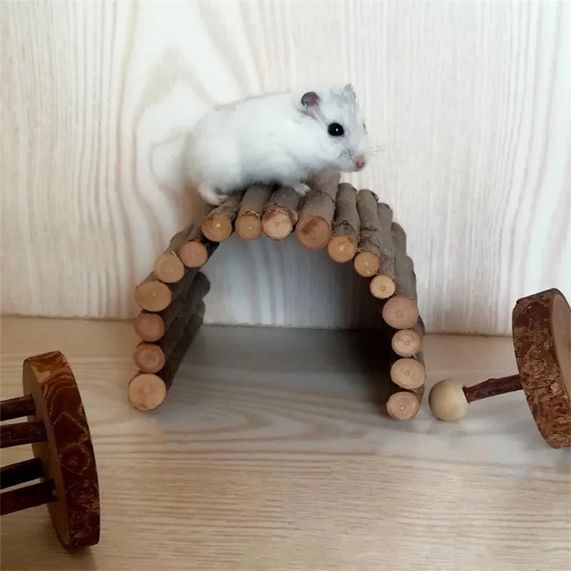 Natural Willow Wooden Bridge & Climbing Toy for Small Pets