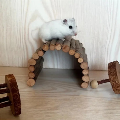 Natural Willow Wooden Bridge & Climbing Toy for Small Pets