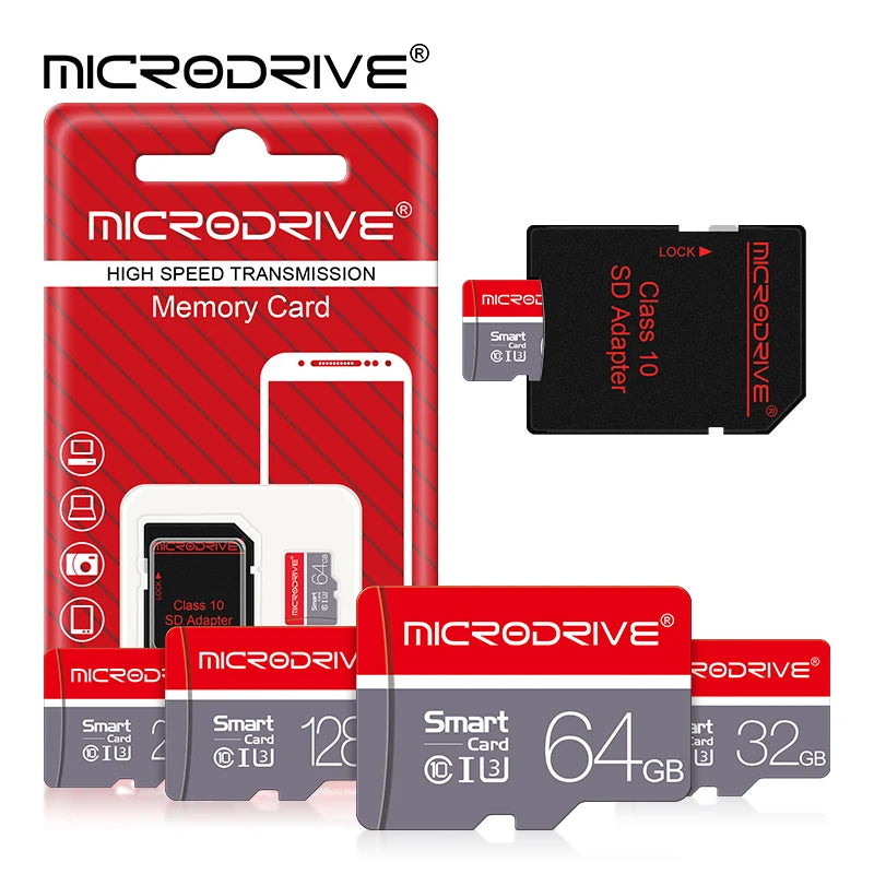 Class 10 High-Speed MicroSD Card with SD Adapter