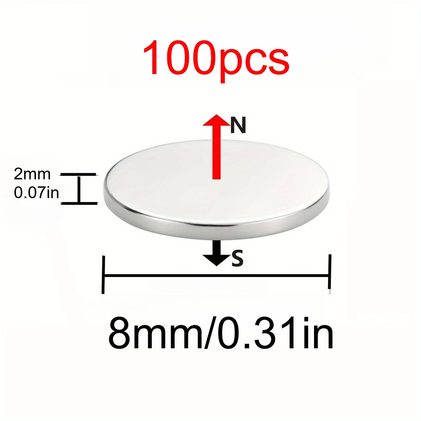 8×2mm Neodymium Disc Magnets
