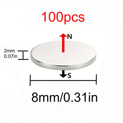 8×2mm Neodymium Disc Magnets