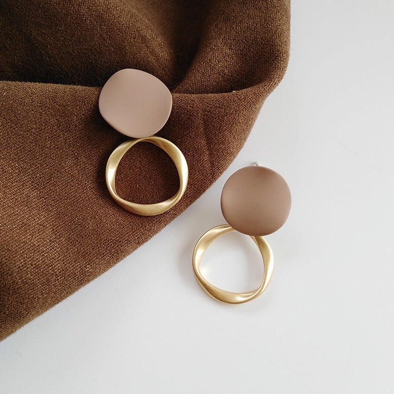 Asymmetrical Round Earrings