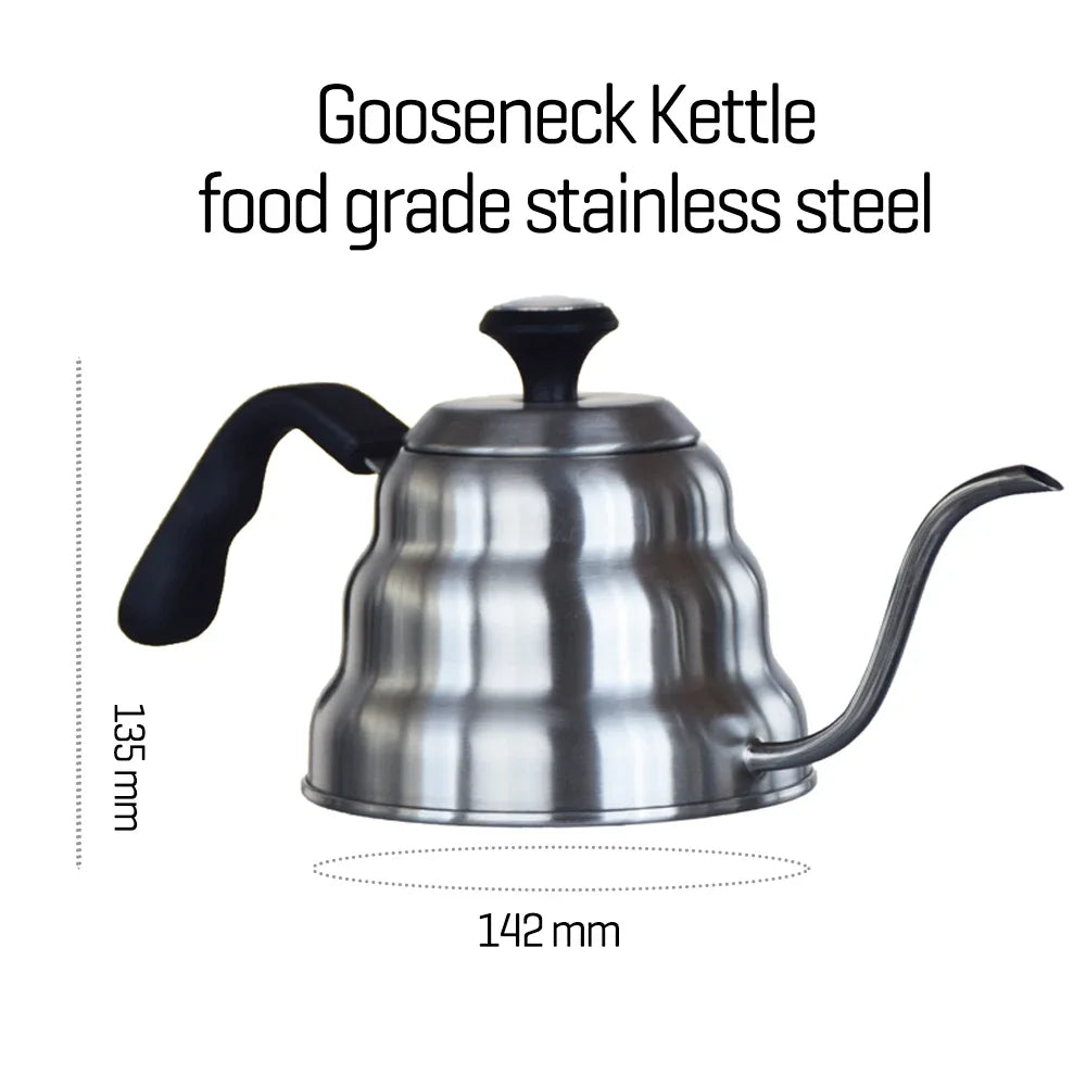 Gooseneck Coffee Kettle with Built-In Thermometer – 1L & 1.2L