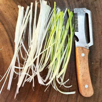 3-in-1 Stainless Steel Vegetable & Fruit Peeler with Oak Handle