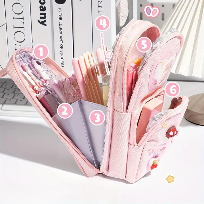 Cute Schoolbag-Style Large Capacity Pencil Case
