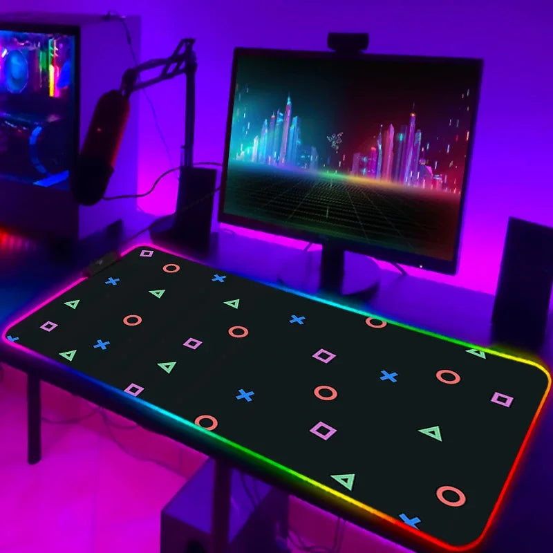 RGB LED Gaming Mouse Pad with Backlit Edge