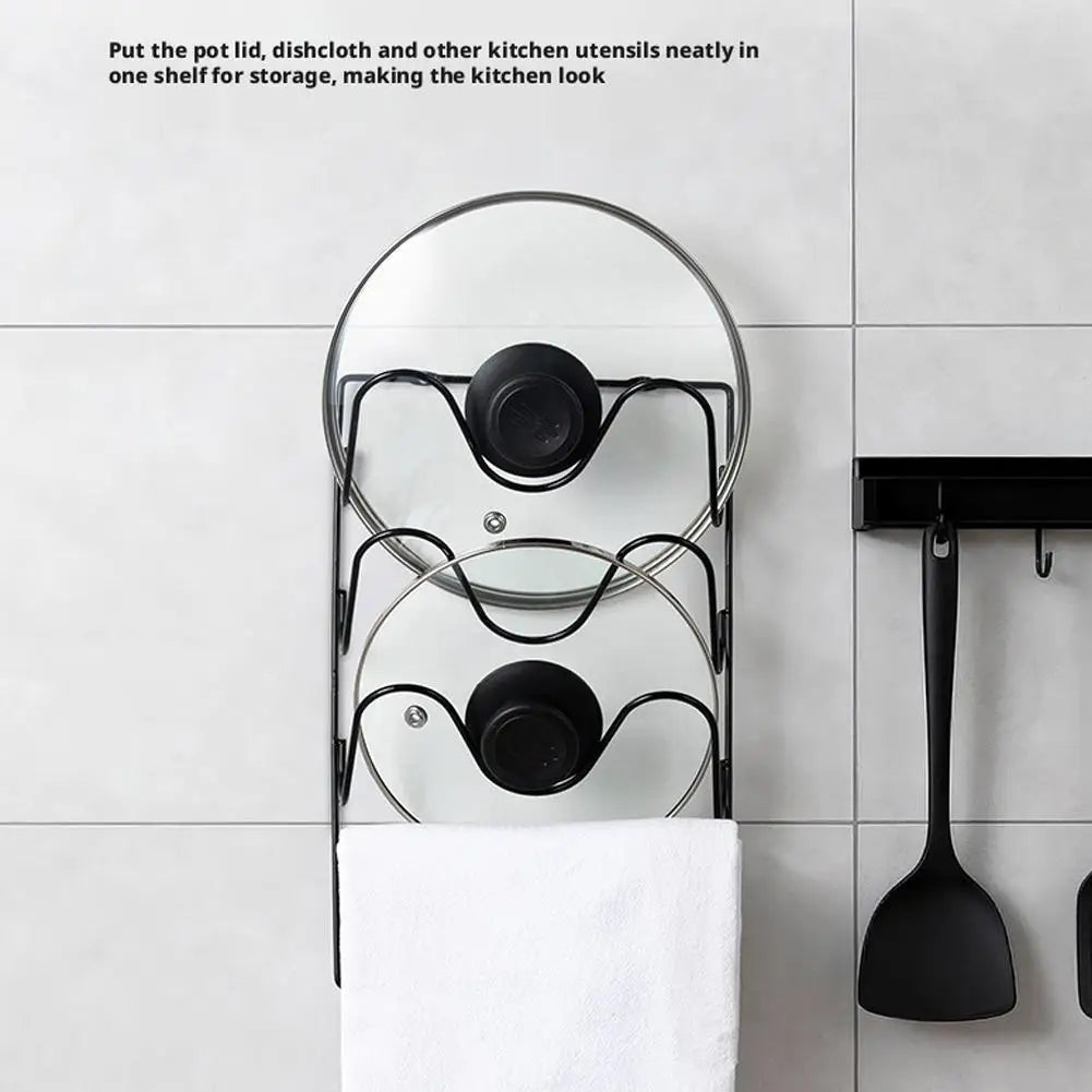 Wall Mounted Pot Lid Organizer Rack
