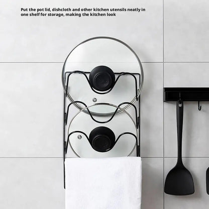Wall Mounted Pot Lid Organizer Rack