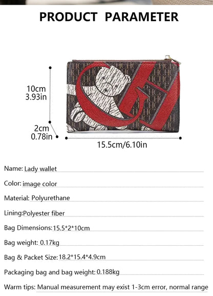 Luxury PU Leather Women’s Wallet with Artistic Print