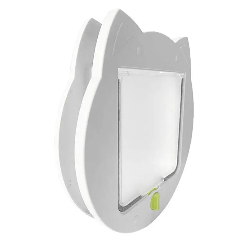 4-Way Locking Cat Door – Interior Pet Flap with Cat-Shaped Design