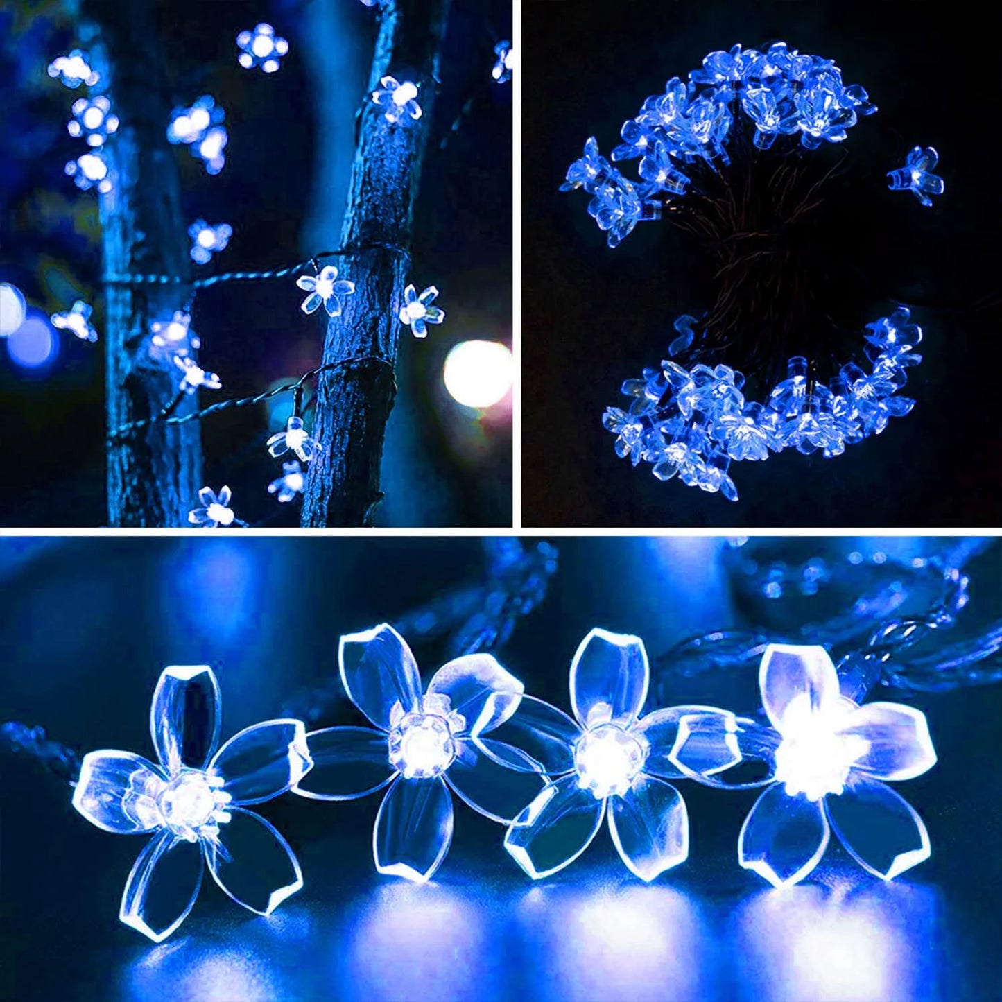 Solar Garden Flower String Lights