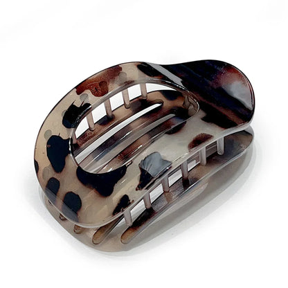 Oval Leopard Hair Claw Clip