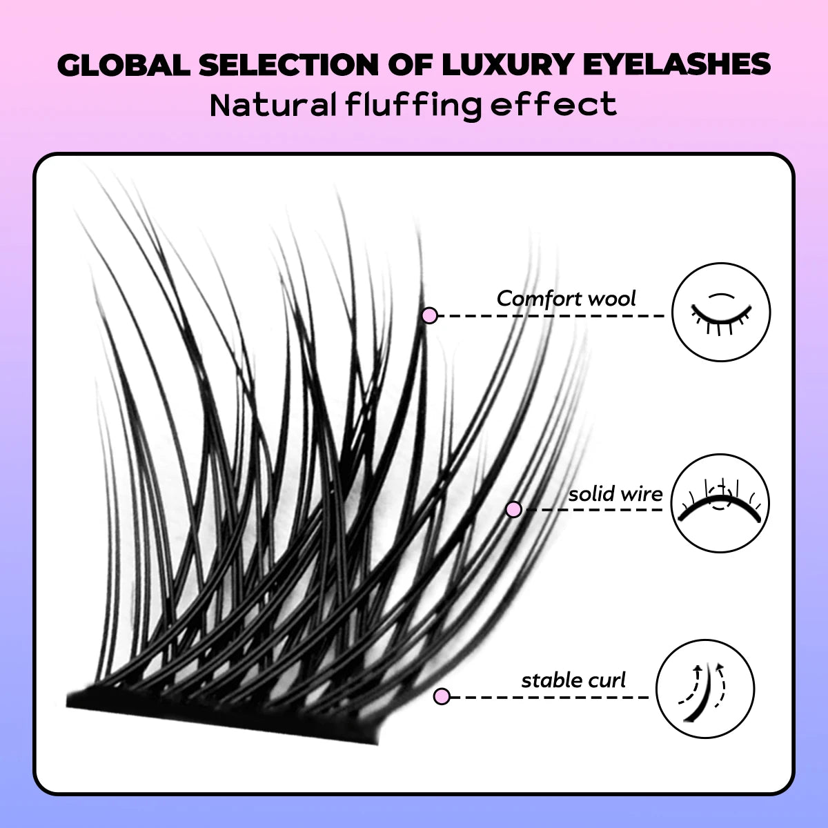 GROINNEYA DIY Natural Volume Cluster Lashes
