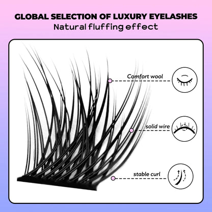 GROINNEYA DIY Natural Volume Cluster Lashes