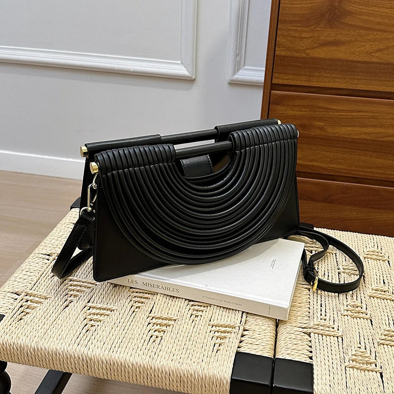 Luxury Ruched Evening Clutch Crossbody Bag