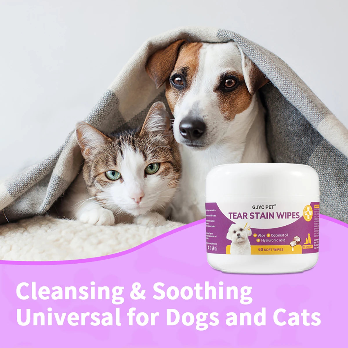 Gentle Pet Eye Wipes for Dogs & Cats